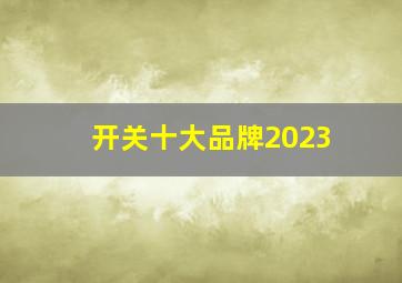 开关十大品牌2023