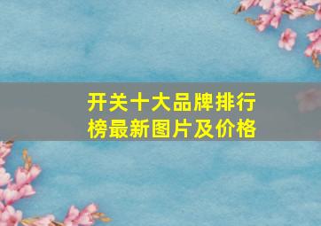 开关十大品牌排行榜最新图片及价格