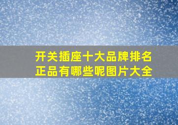 开关插座十大品牌排名正品有哪些呢图片大全