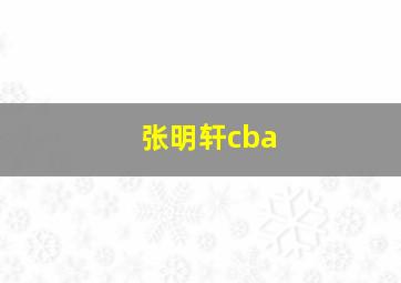 张明轩cba