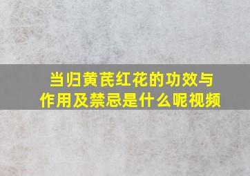 当归黄芪红花的功效与作用及禁忌是什么呢视频