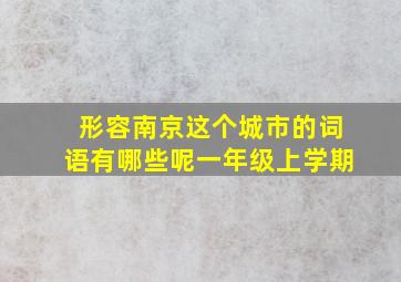 形容南京这个城市的词语有哪些呢一年级上学期