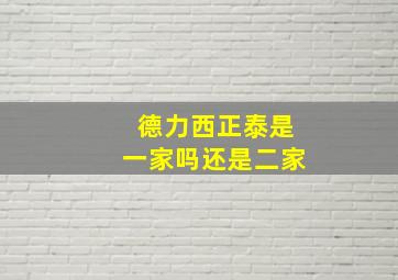 德力西正泰是一家吗还是二家