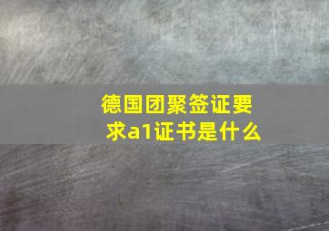 德国团聚签证要求a1证书是什么