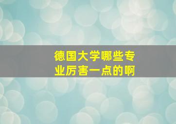 德国大学哪些专业厉害一点的啊