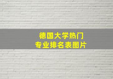 德国大学热门专业排名表图片