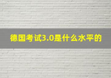 德国考试3.0是什么水平的