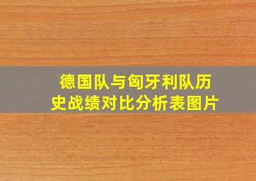 德国队与匈牙利队历史战绩对比分析表图片