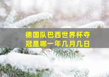 德国队巴西世界杯夺冠是哪一年几月几日