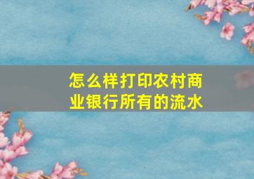 怎么样打印农村商业银行所有的流水