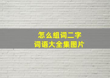 怎么组词二字词语大全集图片