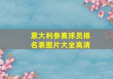 意大利参赛球员排名表图片大全高清