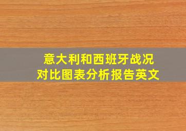 意大利和西班牙战况对比图表分析报告英文