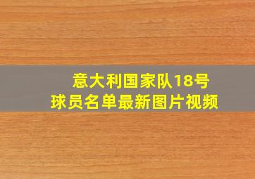 意大利国家队18号球员名单最新图片视频