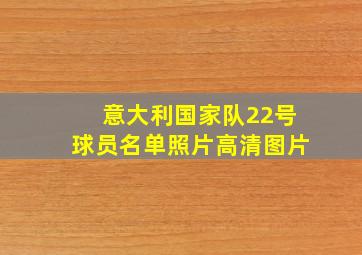 意大利国家队22号球员名单照片高清图片