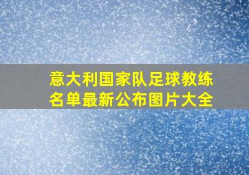 意大利国家队足球教练名单最新公布图片大全