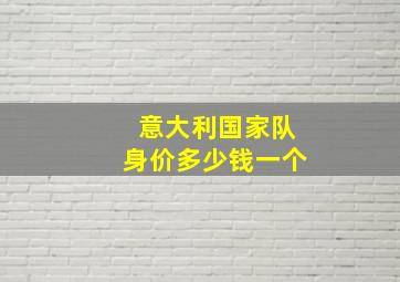 意大利国家队身价多少钱一个