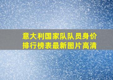 意大利国家队队员身价排行榜表最新图片高清