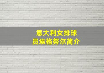 意大利女排球员埃格努尔简介