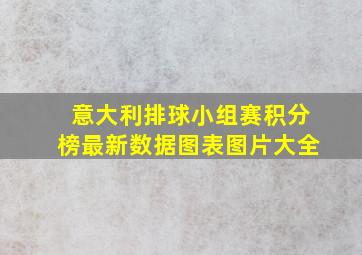 意大利排球小组赛积分榜最新数据图表图片大全