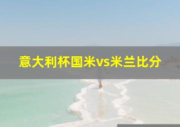 意大利杯国米vs米兰比分