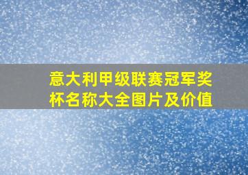 意大利甲级联赛冠军奖杯名称大全图片及价值