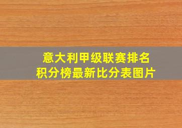 意大利甲级联赛排名积分榜最新比分表图片