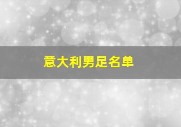 意大利男足名单