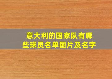 意大利的国家队有哪些球员名单图片及名字