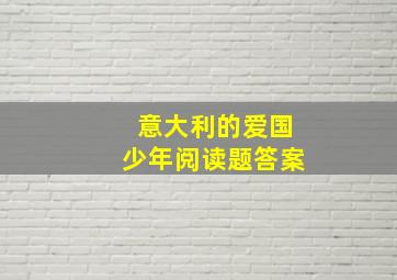 意大利的爱国少年阅读题答案