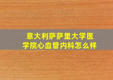 意大利萨萨里大学医学院心血管内科怎么样