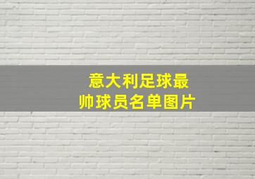 意大利足球最帅球员名单图片