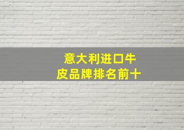 意大利进口牛皮品牌排名前十