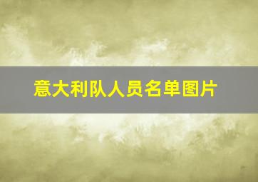 意大利队人员名单图片