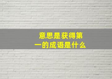 意思是获得第一的成语是什么