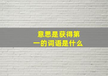 意思是获得第一的词语是什么