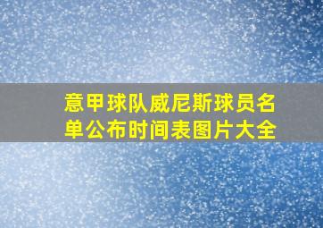 意甲球队威尼斯球员名单公布时间表图片大全