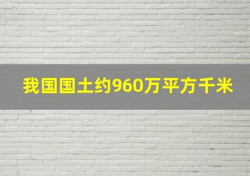 我国国土约960万平方千米