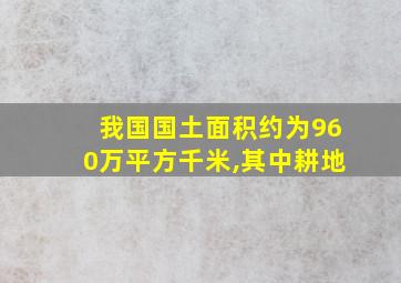 我国国土面积约为960万平方千米,其中耕地