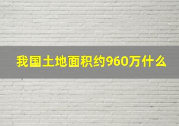 我国土地面积约960万什么