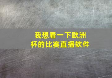 我想看一下欧洲杯的比赛直播软件