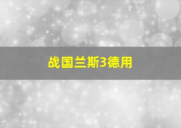 战国兰斯3德用