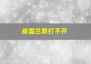 战国兰斯打不开