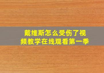 戴维斯怎么受伤了视频教学在线观看第一季