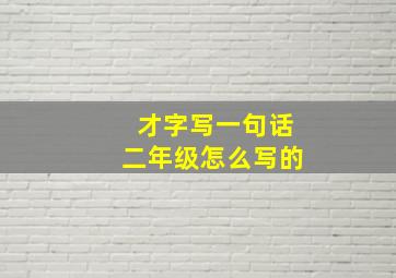 才字写一句话二年级怎么写的