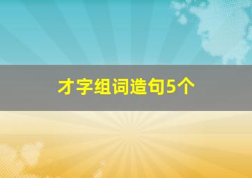 才字组词造句5个