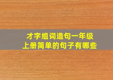 才字组词造句一年级上册简单的句子有哪些