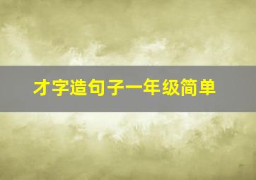 才字造句子一年级简单