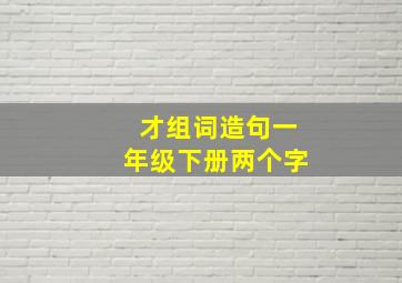 才组词造句一年级下册两个字