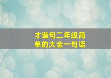 才造句二年级简单的大全一句话